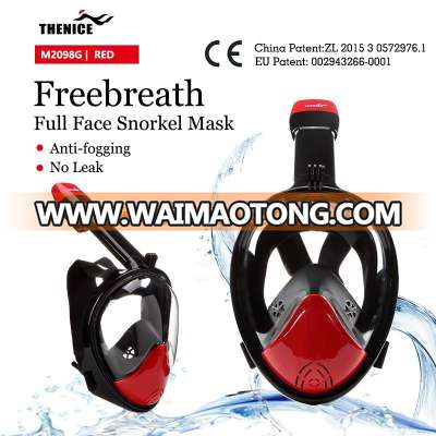 New Design Full Dry Free Breath Full Face Snorkel Mask with Sports Camera Adapter