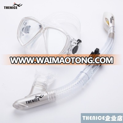 High quality tempered glass diving mask and snorkel set